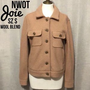 NWOT Joie Wool Blend Button Up Jacket-Sz S-Mocha
